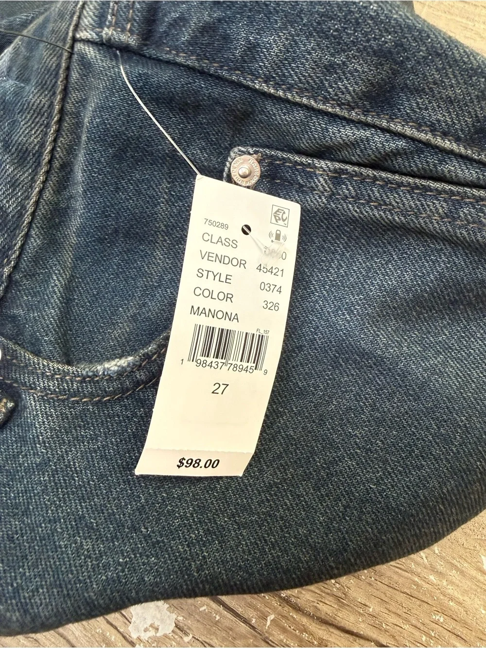 RARE‎ DNM EDIT Dark Blue Low Rise Bootcut Jeans size 27 NWT